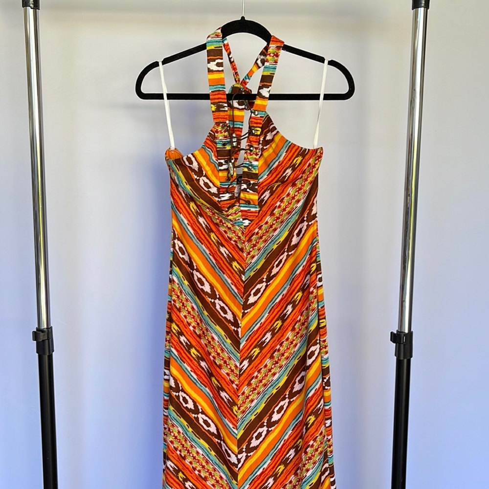 Halter dress with front detailing